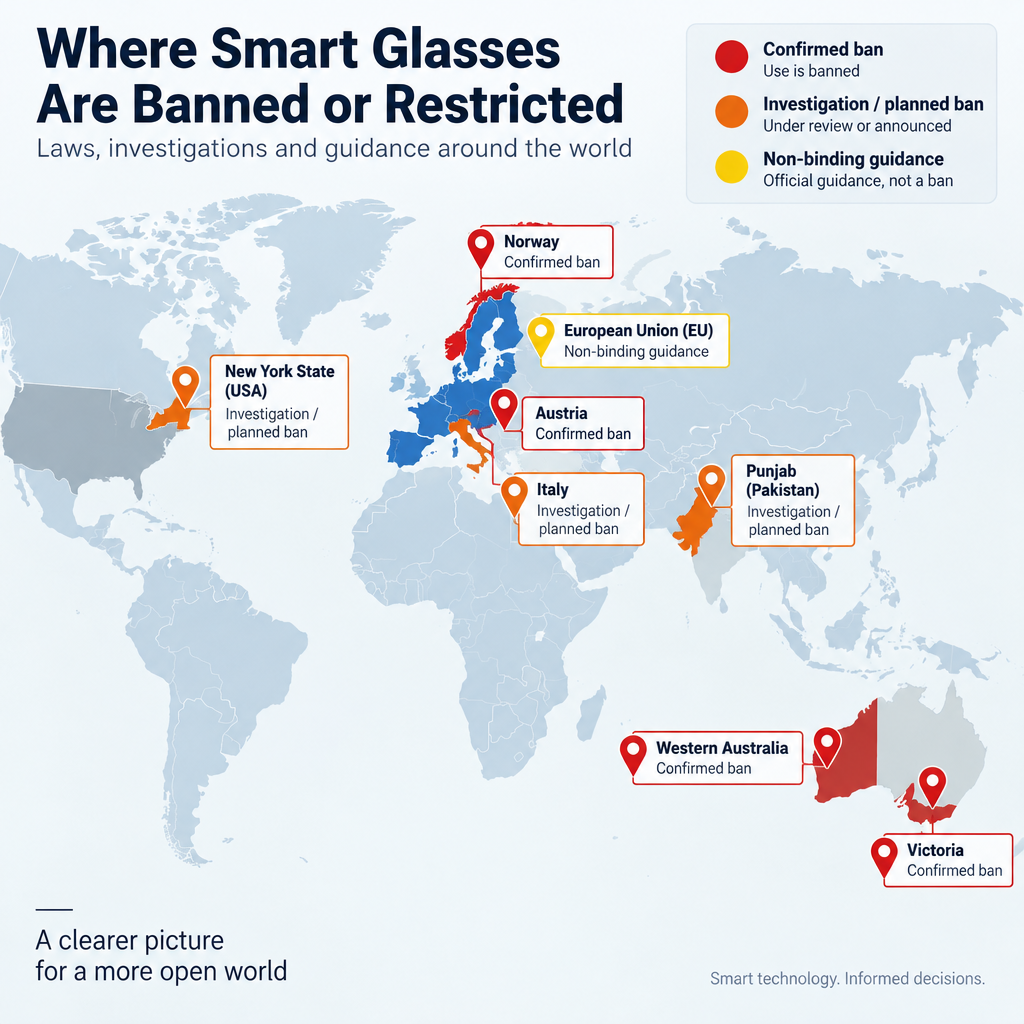 Global Smart Glasses Ban Map